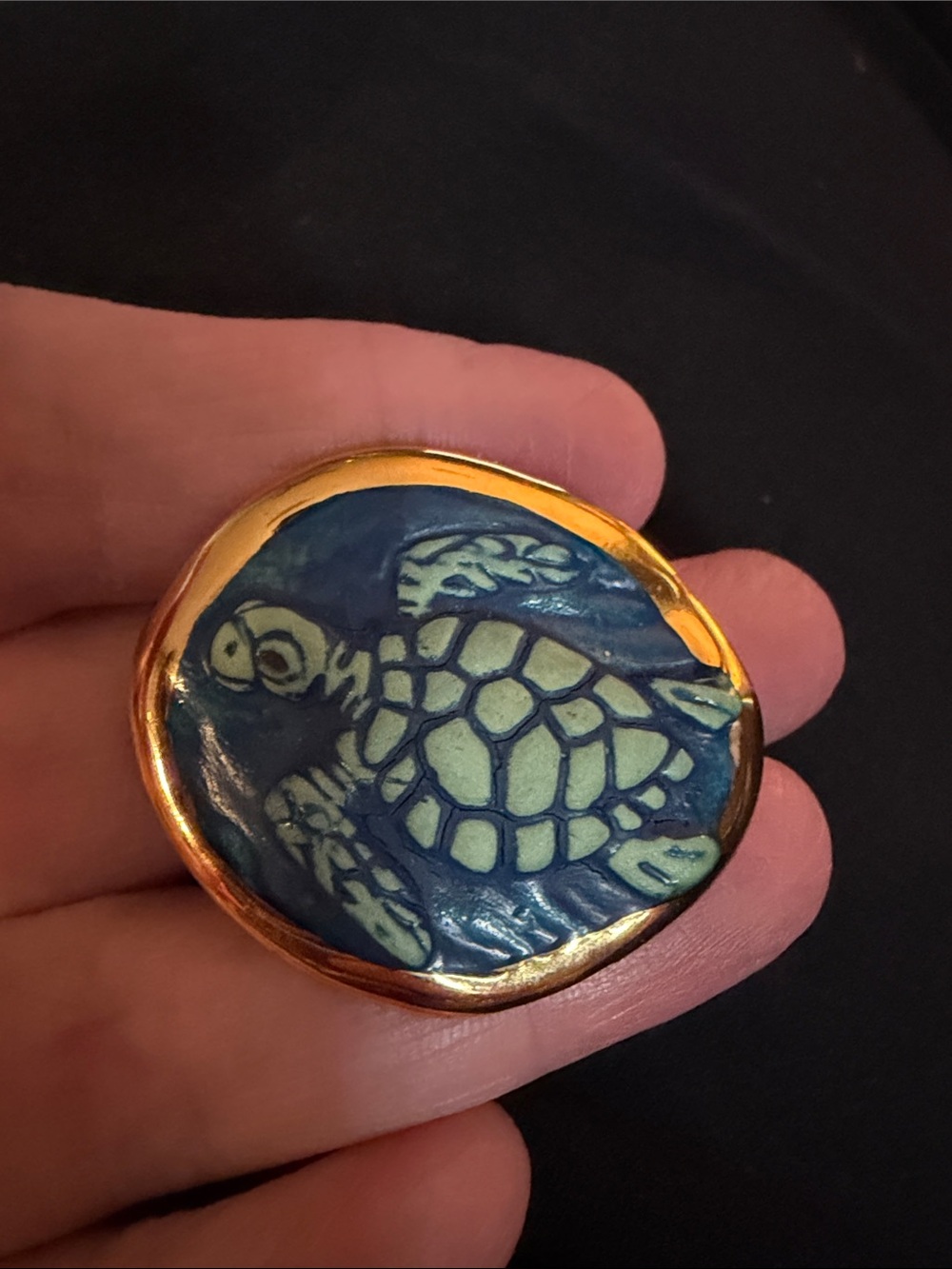 Vtg Brooke Andrews Seaturtle Pin